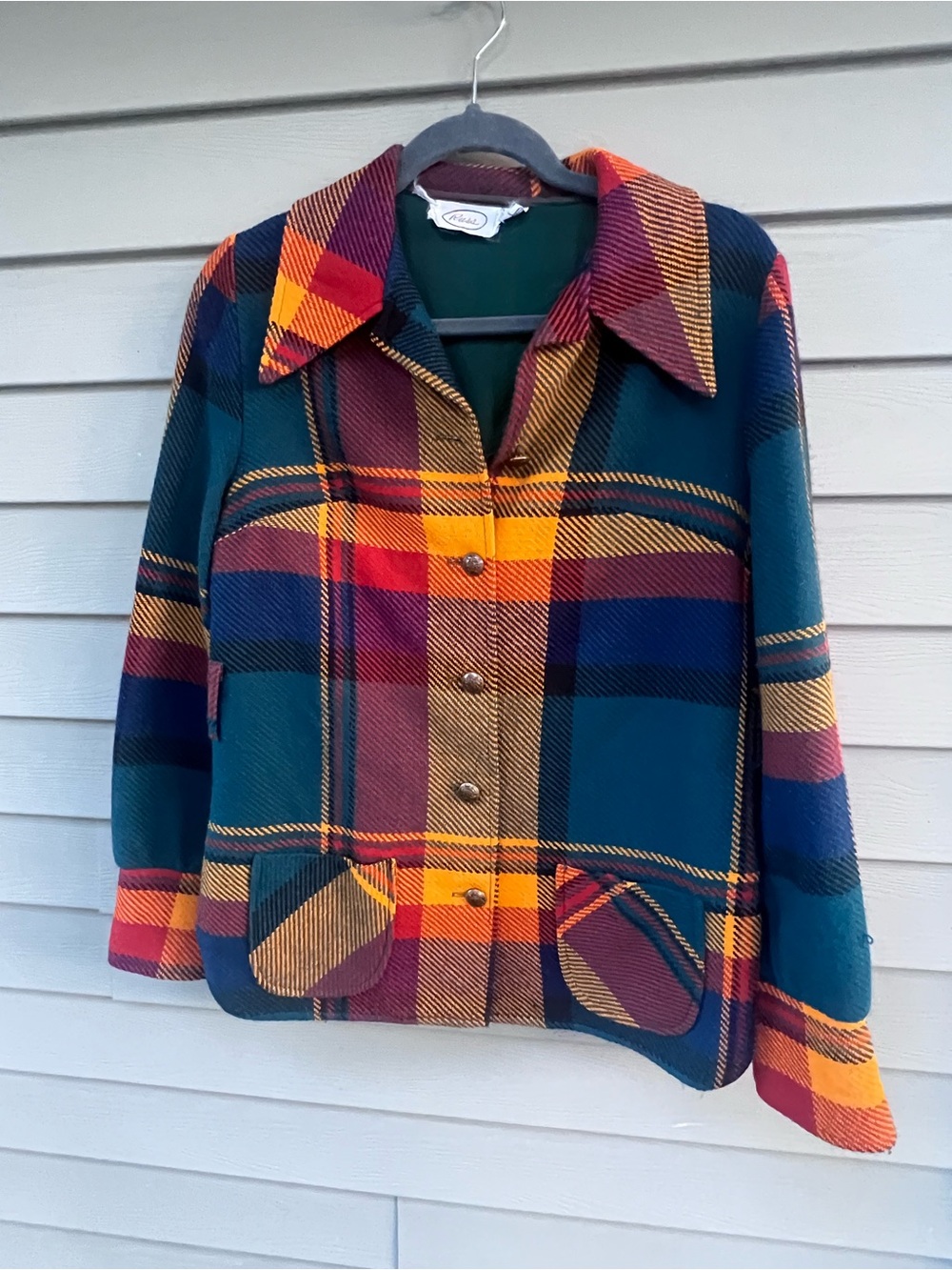 1970’s Russ Multicolor Plaid Wool Jacket - Size M